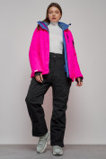 Купить Горнолыжный костюм женский зимний розового цвета 005R, фото 24