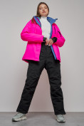 Купить Горнолыжный костюм женский зимний розового цвета 005R, фото 26