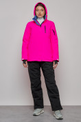 Купить Горнолыжный костюм женский зимний розового цвета 005R, фото 4