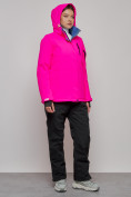 Купить Горнолыжный костюм женский зимний розового цвета 005R, фото 6