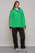Купить Горнолыжный костюм женский зимний зеленого цвета 005Z, фото 3