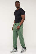 Купить Брюки джоггеры спортивные большого размера мужские зеленого цвета 006Z, фото 3