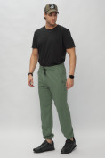 Купить Брюки джоггеры спортивные большого размера мужские зеленого цвета 007Z, фото 2