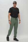 Купить Брюки джоггеры спортивные большого размера мужские зеленого цвета 007Z, фото 3