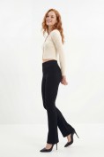 Купить Легинсы расклешенные в рубчик женские черного цвета 009_1Ch, фото 15