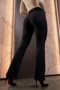 Купить Легинсы расклешенные в рубчик женские черного цвета 009_1Ch, фото 8