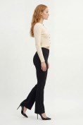 Купить Легинсы расклешенные в рубчик женские черного цвета 009_1Ch, фото 13