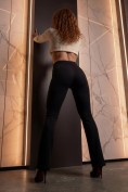 Купить Легинсы расклешенные в рубчик женские черного цвета 009_1Ch, фото 6