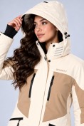 Купить Женский горнолыжный костюм бежевого цвета 0125B, фото 7
