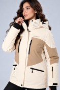 Купить Женский горнолыжный костюм бежевого цвета 0125B, фото 8