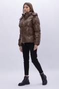 Купить Куртка зимняя женская УЦЕНКА коричневого цвета 0125K, фото 3