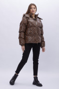 Купить Куртка зимняя женская УЦЕНКА коричневого цвета 0125K, фото 4