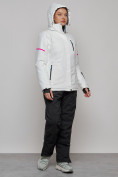 Купить Горнолыжный костюм женский зимний белого цвета 02002Bl, фото 25