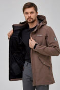 Купить Спортивный костюм мужской softshell коричневого цвета 02018K, фото 8
