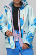 Купить Горнолыжный костюм женский синего цвета 020231S, фото 15
