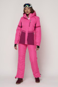 Купить Горнолыжный костюм женский розового цвета 021530R, фото 4