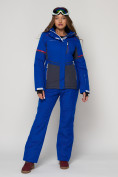 Купить Горнолыжный костюм женский синего цвета 021530S, фото 4
