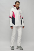 Купить Горнолыжный костюм женский белого цвета 02201Bl, фото 3