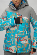 Купить Горнолыжный костюм женский синего цвета 02252S, фото 11