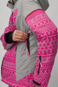 Купить Горнолыжный костюм женский большого размера розового цвета 02272-1R, фото 11
