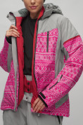Купить Горнолыжный костюм женский большого размера розового цвета 02272-1R, фото 13