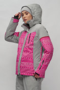 Купить Горнолыжный костюм женский большого размера розового цвета 02272-1R, фото 6