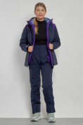 Купить Горнолыжный костюм женский зимний темно-синего цвета 02305TS, фото 4