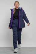 Купить Горнолыжный костюм женский зимний темно-синего цвета 02305TS, фото 5