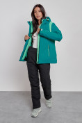 Купить Горнолыжный костюм женский зимний темно-зеленого цвета 02305TZ, фото 11