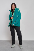 Купить Горнолыжный костюм женский зимний темно-зеленого цвета 02305TZ, фото 12