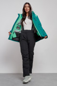 Купить Горнолыжный костюм женский зимний темно-зеленого цвета 02305TZ, фото 13