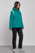 Купить Горнолыжный костюм женский зимний темно-зеленого цвета 02305TZ, фото 2