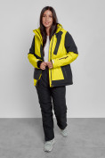 Купить Горнолыжный костюм женский зимний желтого цвета 02306J, фото 11