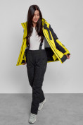 Купить Горнолыжный костюм женский зимний желтого цвета 02306J, фото 12
