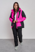 Купить Горнолыжный костюм женский зимний розового цвета 02306R, фото 11