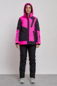 Купить Горнолыжный костюм женский зимний розового цвета 02306R, фото 5