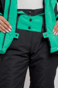 Купить Горнолыжный костюм женский зимний зеленого цвета 02306Z, фото 10