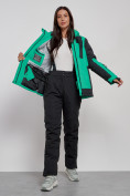 Купить Горнолыжный костюм женский зимний зеленого цвета 02306Z, фото 12