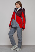 Купить Горнолыжный костюм женский большого размера зимний красного цвета 02308Kr, фото 2