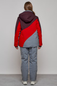 Купить Горнолыжный костюм женский большого размера зимний красного цвета 02308Kr, фото 4