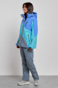 Купить Горнолыжный костюм женский большого размера зимний синего цвета 02308S, фото 2