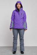 Купить Горнолыжный костюм женский зимний фиолетового цвета 02316F, фото 5
