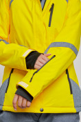 Купить Горнолыжный костюм женский зимний желтого цвета 02316J, фото 9
