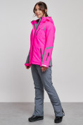 Купить Горнолыжный костюм женский зимний розового цвета 02316R, фото 2