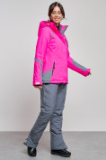 Купить Горнолыжный костюм женский зимний розового цвета 02316R, фото 3