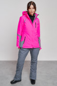 Купить Горнолыжный костюм женский зимний розового цвета 02316R, фото 6
