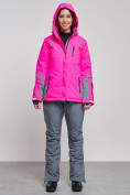 Купить Горнолыжный костюм женский зимний розового цвета 02316R, фото 7
