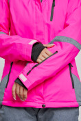 Купить Горнолыжный костюм женский зимний розового цвета 02316R, фото 9