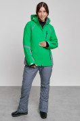Купить Горнолыжный костюм женский зимний зеленого цвета 02316Z, фото 6