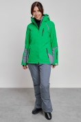 Купить Горнолыжный костюм женский зимний зеленого цвета 02316Z, фото 7